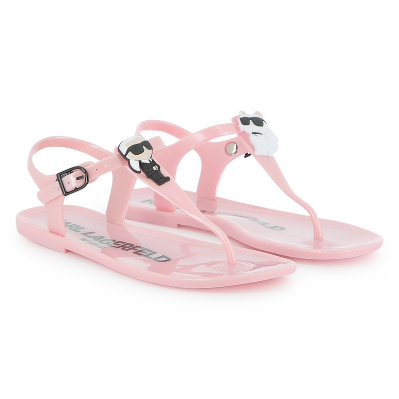 Buckled sandals with badge KARL LAGERFELD KIDS 
                    GIRL