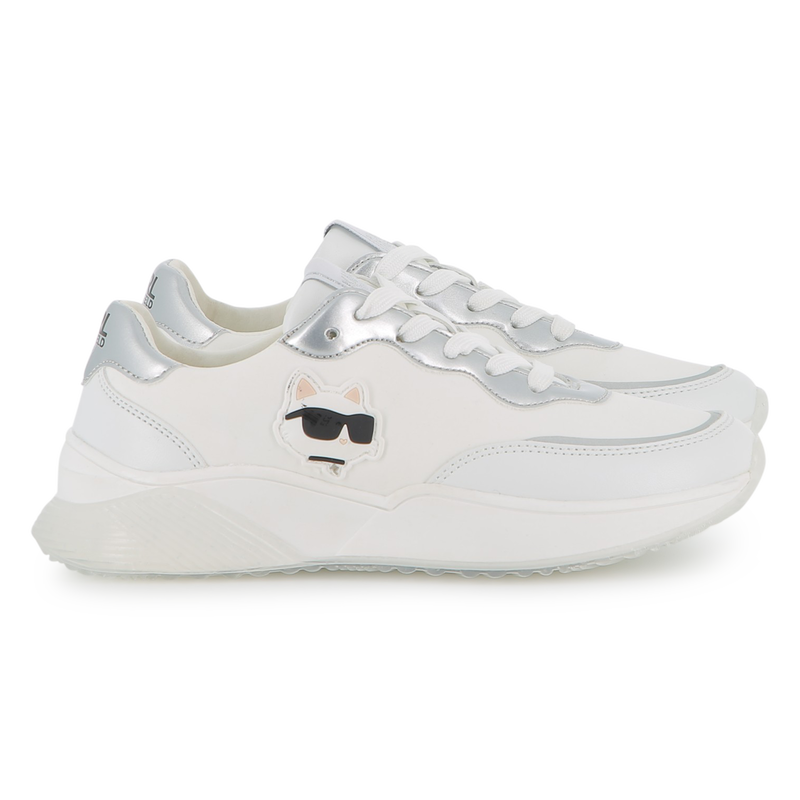 Lace-up sneakers with badge KARL LAGERFELD KIDS 
                    GIRL