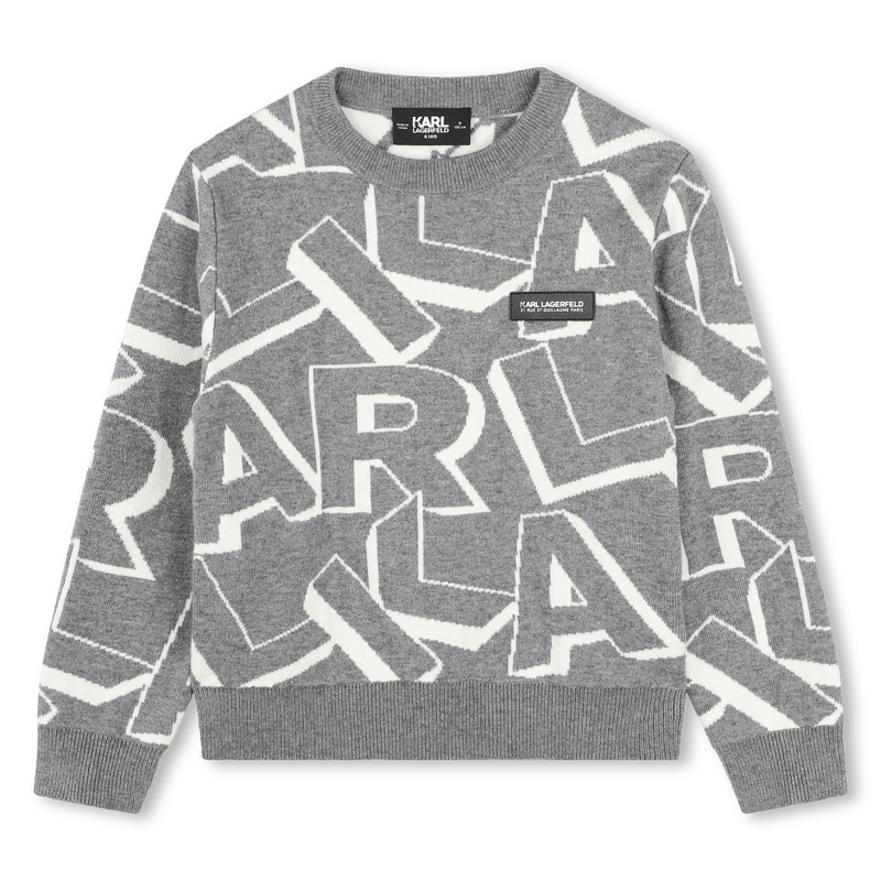 Two-Tone Jacquard Sweater KARL LAGERFELD KIDS 
                    BOY