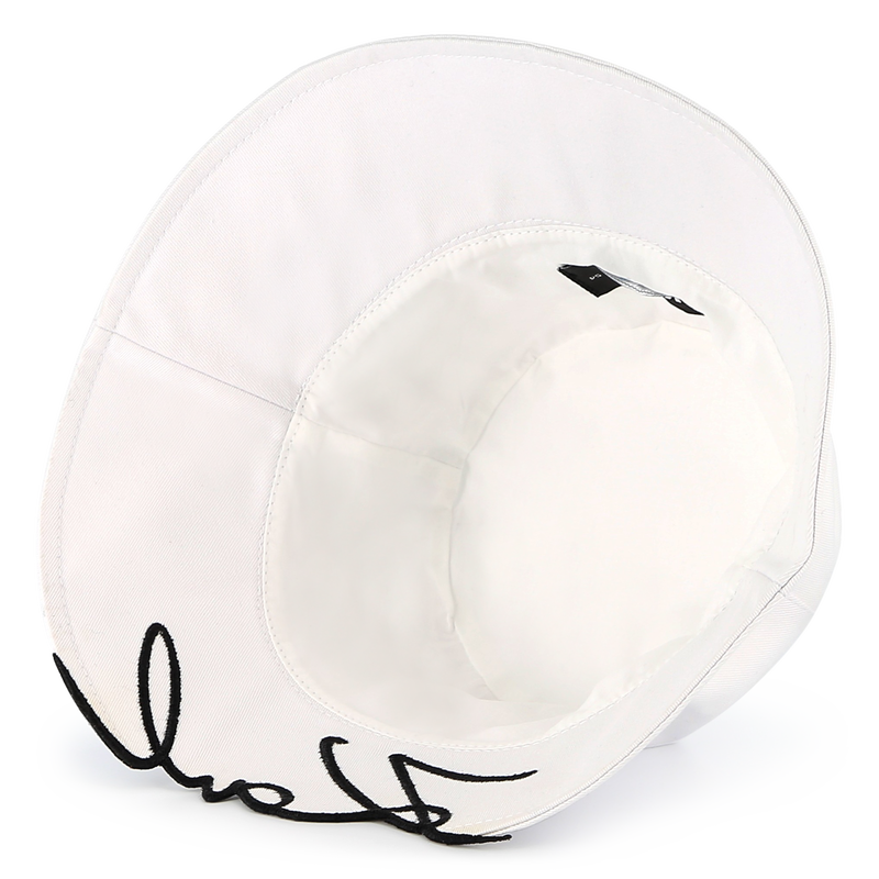 Embroidered cotton bucket hat KARL LAGERFELD KIDS 
                    GIRL