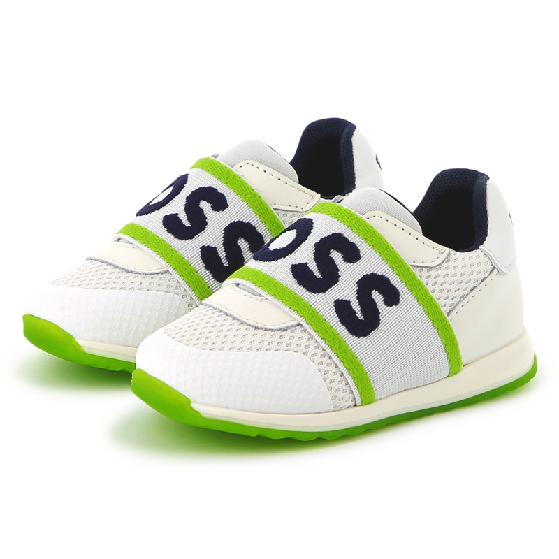 Leather and mesh sneakers BOSS 
                    BOY