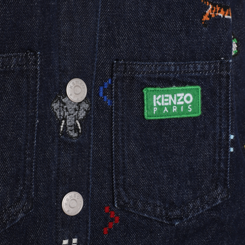 Embroidered denim jacket KENZO KIDS 
                    BOY