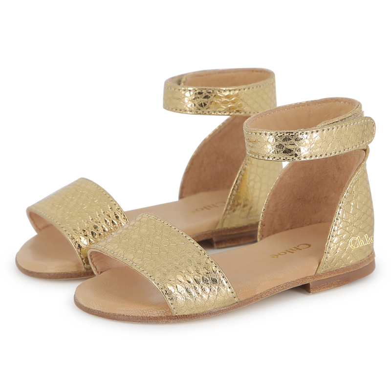 Leather sandals with straps CHLOE 
                    GIRL
