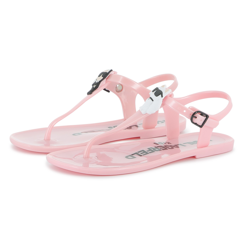 Buckled sandals with badge KARL LAGERFELD KIDS 
                    GIRL