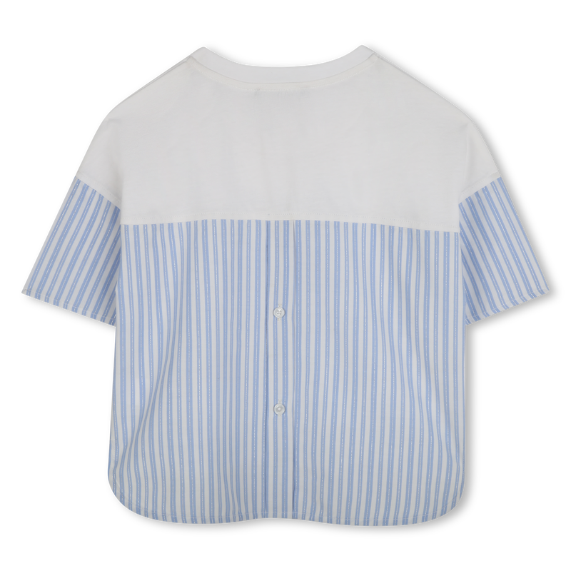 Bi-material T-shirt with print KARL LAGERFELD KIDS 
                    GIRL