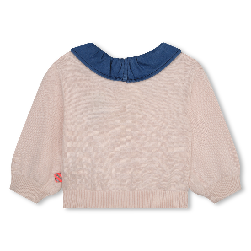 Denim collar graphic sweater BILLIEBLUSH 
                    GIRL