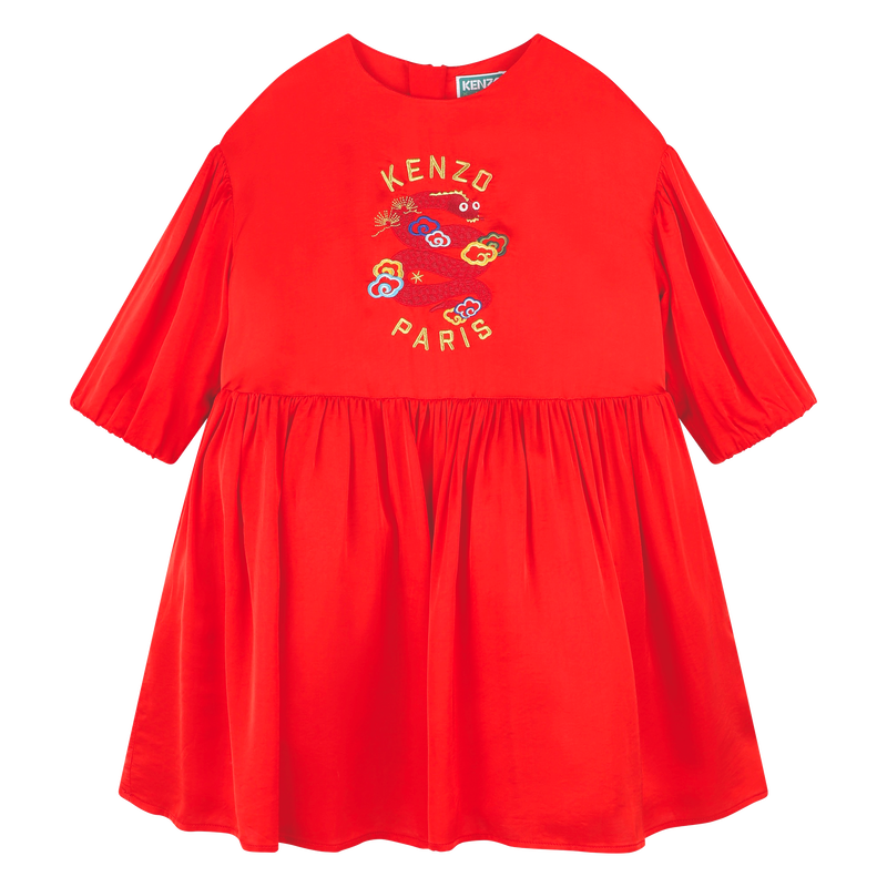 Flared puff-sleeved dress KENZO KIDS 
                    GIRL