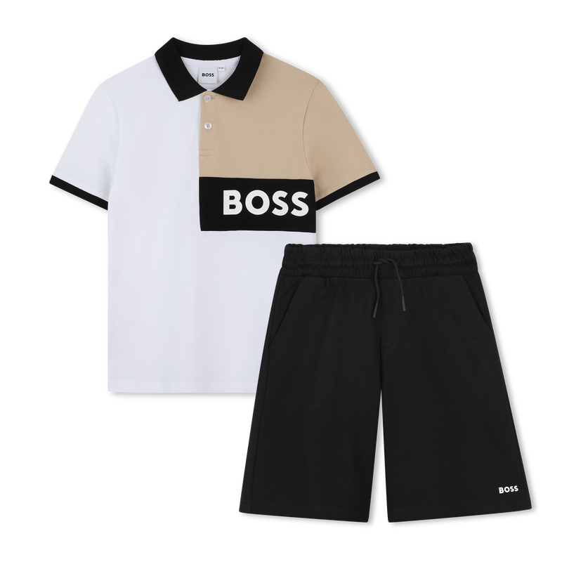 Cotton polo shirt and shorts BOSS 
                    BOY