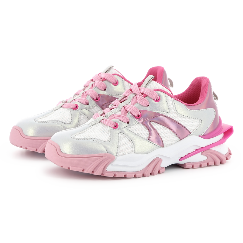 Dual-fabric lace-up sneakers BILLIEBLUSH 
                    GIRL
