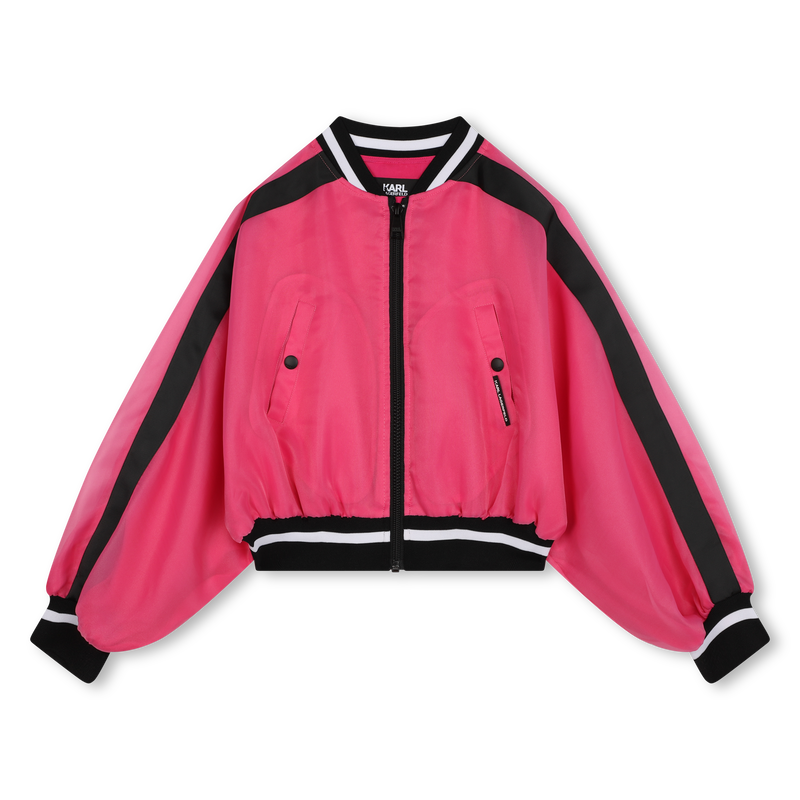 Balloon-Sleeve Bomber Jacket KARL LAGERFELD KIDS 
                    GIRL