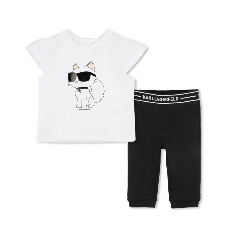 T-shirt and long johns KARL LAGERFELD KIDS 
                    GIRL