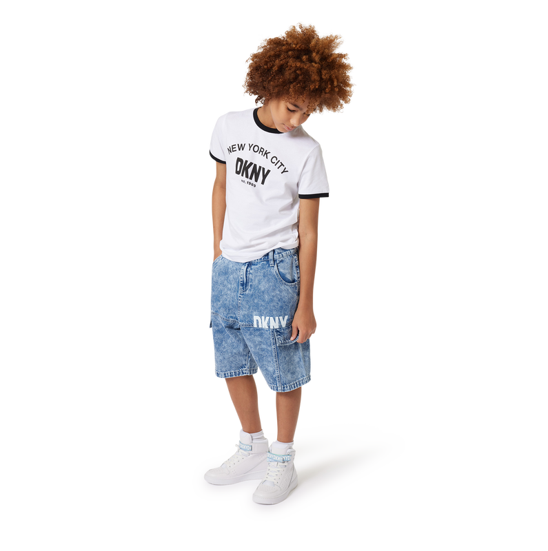 Two-toned cotton T-shirt DKNY 
                    BOY