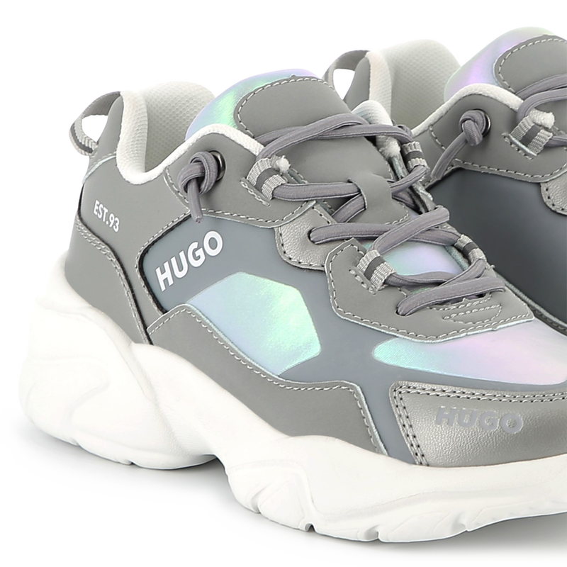 Bi-material lace-up sneakers HUGO 
                    GIRL