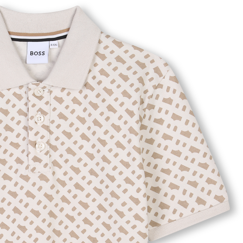 Printed straight polo shirt BOSS 
                    BOY