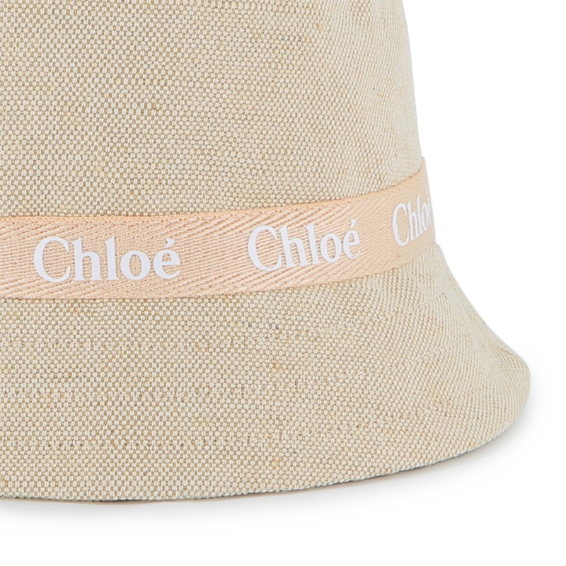Jute and cotton logo sun hat CHLOE 
                    GIRL