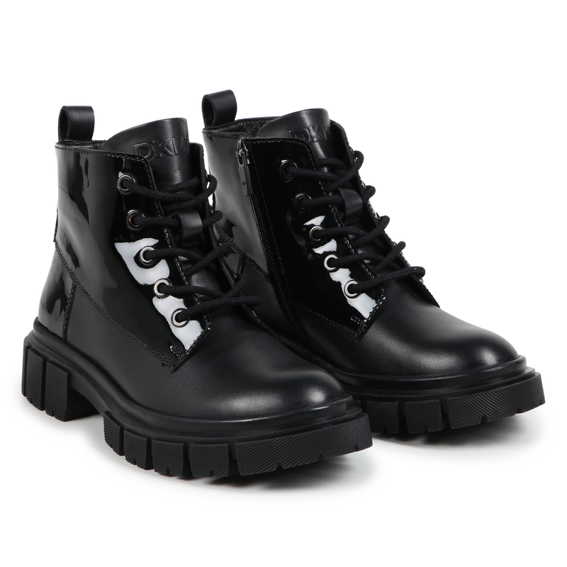 Zip-Up Leather Ankle Boots DKNY 
                    GIRL