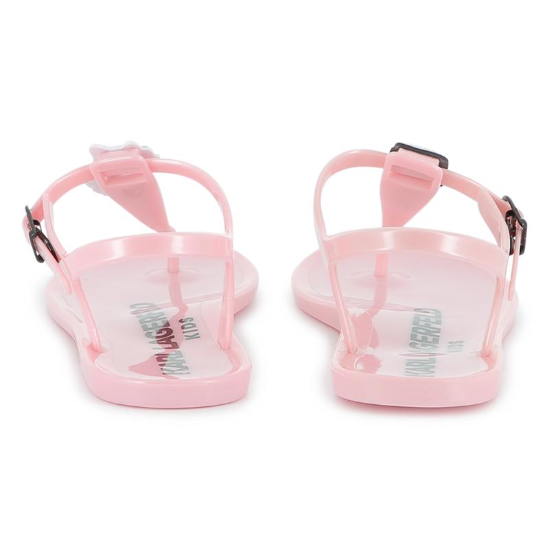 Buckled sandals with badge KARL LAGERFELD KIDS 
                    GIRL