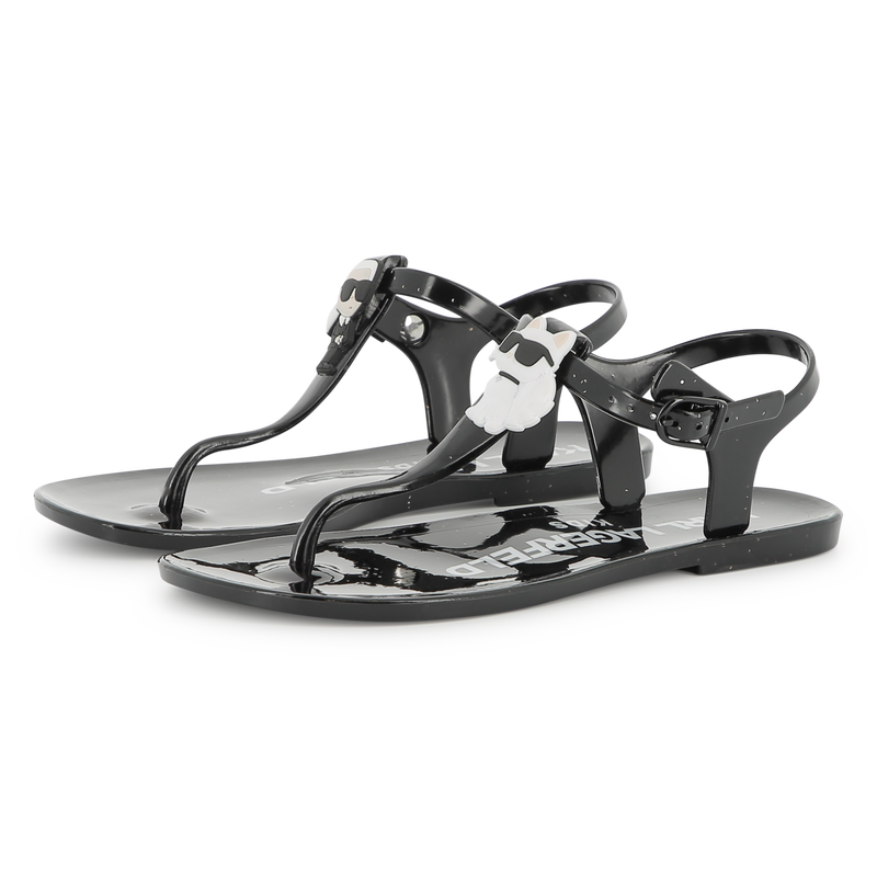 Buckled sandals with badge KARL LAGERFELD KIDS 
                    GIRL