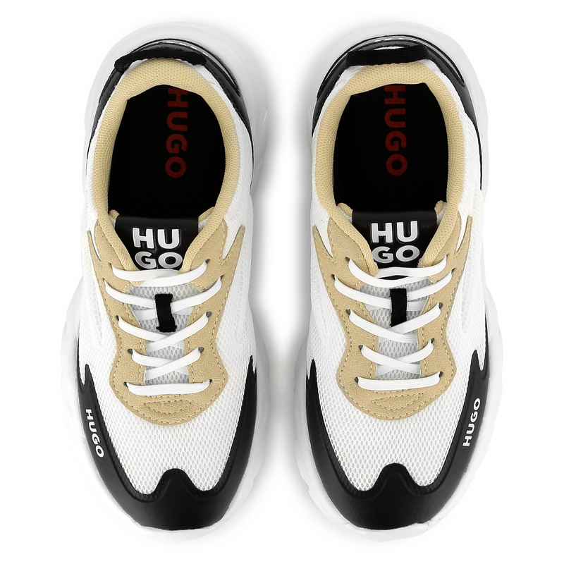 Bi-material lace-up sneakers HUGO 
                    BOY