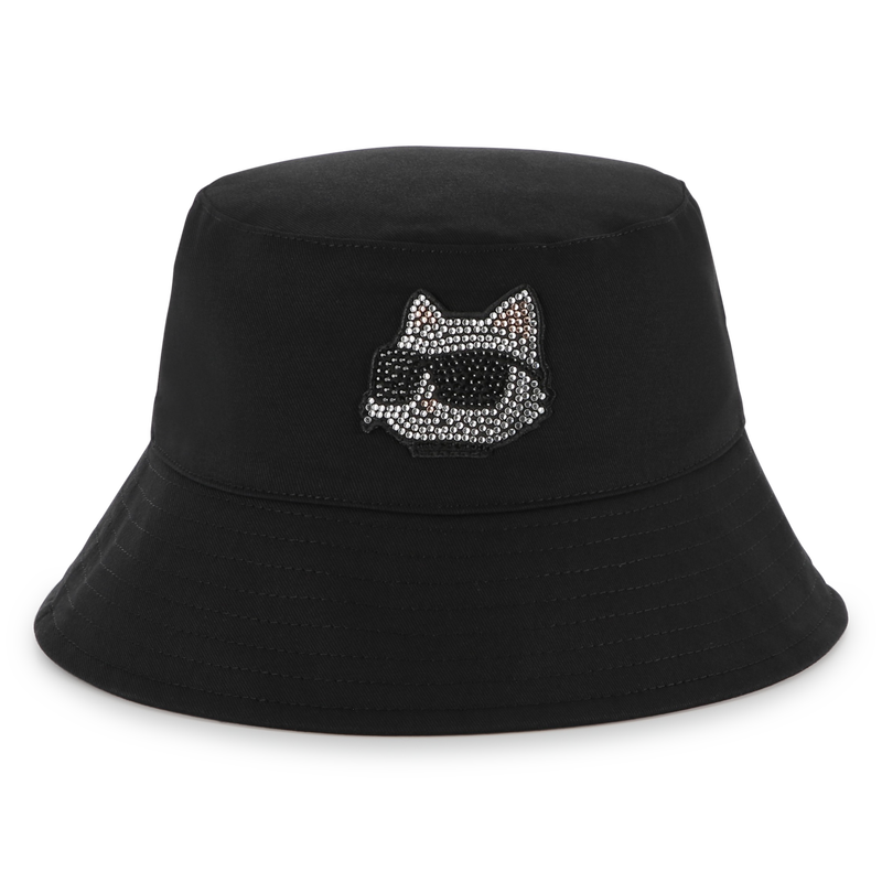Wide-brimmed cotton bucket hat KARL LAGERFELD KIDS 
                    GIRL