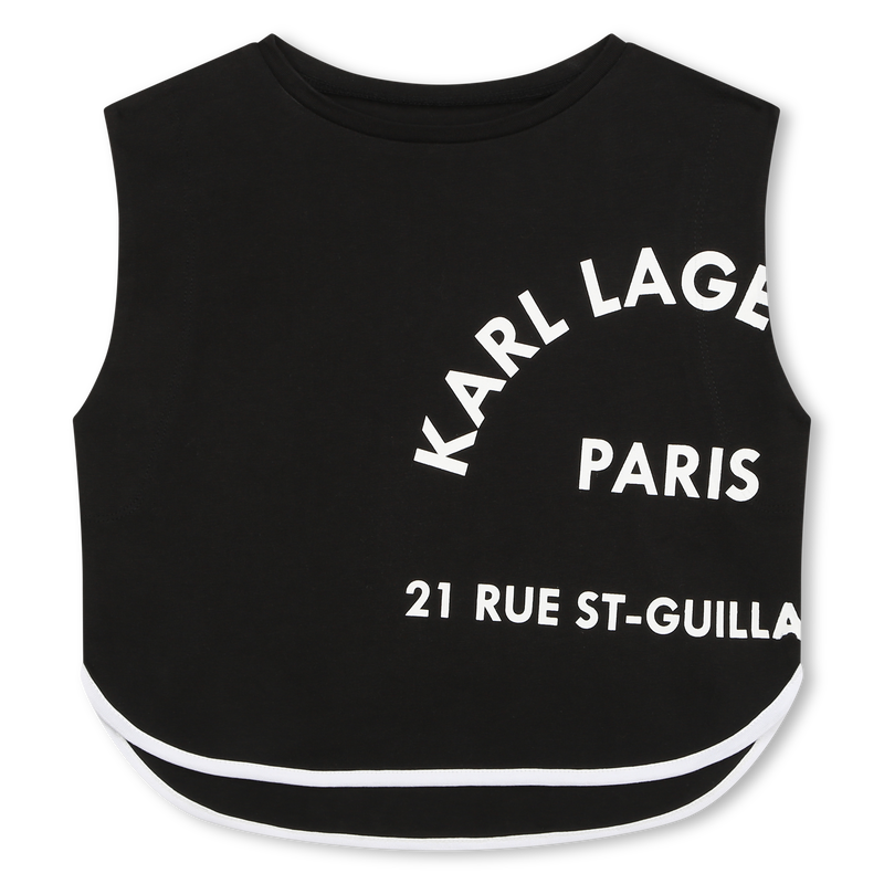 Printed Sleeveless T-Shirt KARL LAGERFELD KIDS 
                    GIRL