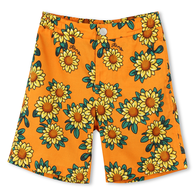 Cotton satin Bermuda shorts KENZO KIDS 
                    BOY