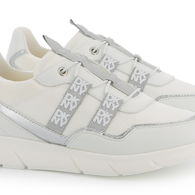 Two-material lace-up sneakers DKNY 
                    GIRL