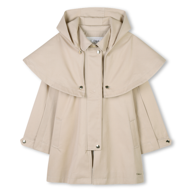 Hooded gabardine trench coat CHLOE 
                    GIRL