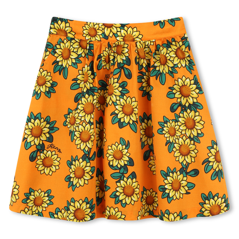 Cotton satin printed skirt KENZO KIDS 
                    GIRL