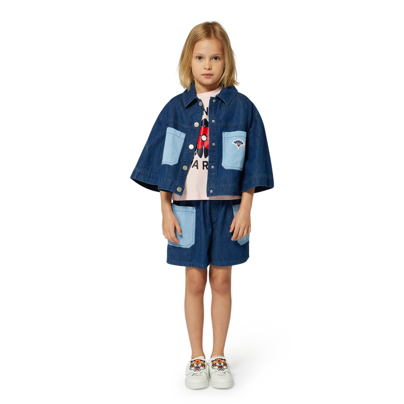 Embroidered denim jacket KENZO KIDS 
                    GIRL